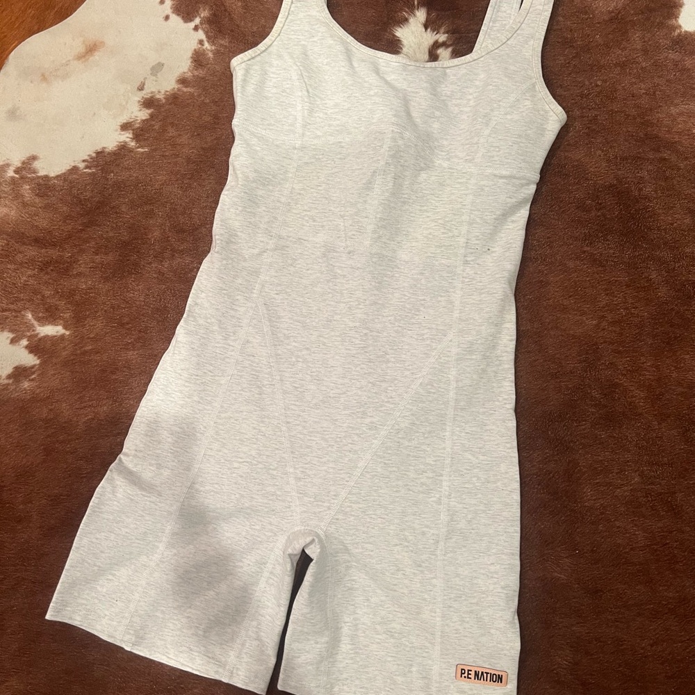 P.E NATION Light Gray Athletic One-Piece